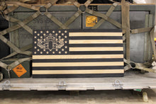 Load image into Gallery viewer, Wooden American Flag Federal Hazardous Devices School Badge - 1.1 Woodworks