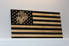 Load image into Gallery viewer, Wooden American Flag USMC Edition - 1.1 Woodworks
