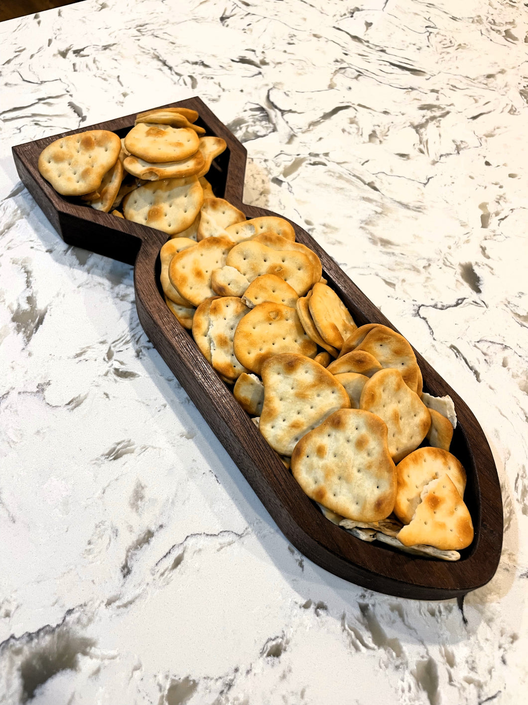 Bomb Shaped Walnut Serving Dish