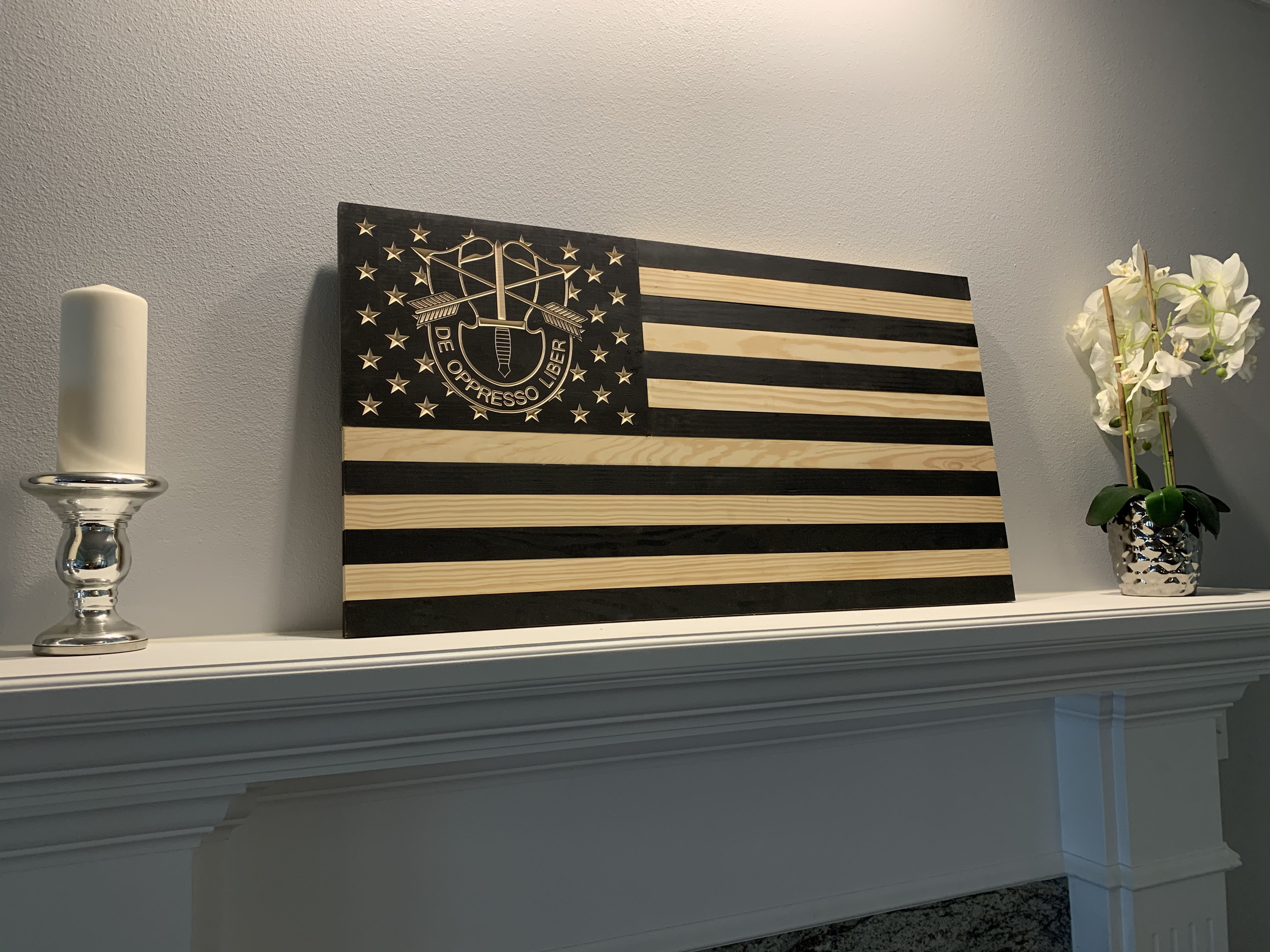 Wooden American Flag Army Special Forces Edition – 1.1 Woodworks