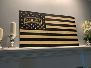 Wooden American Flag US Army Ranger Edition - 1.1 Woodworks
